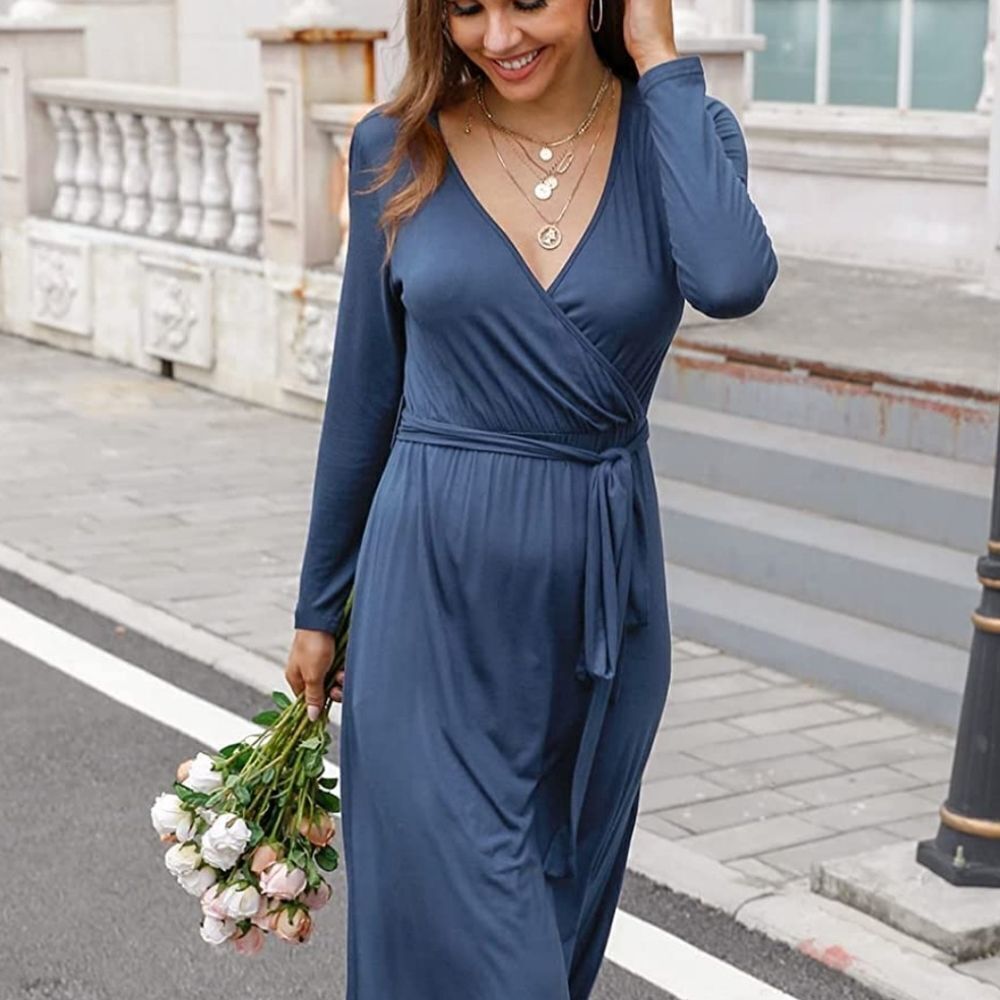 Elegant Blue Maxi Dress